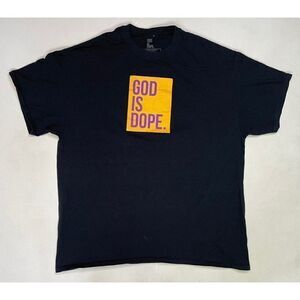 God Is Dope Graphic T-shirt Men XL Black Short Sleeve Religion